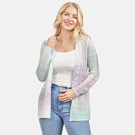Mudflower Pastle Ombre Knit Cardigan (Size - 16) - Lilac