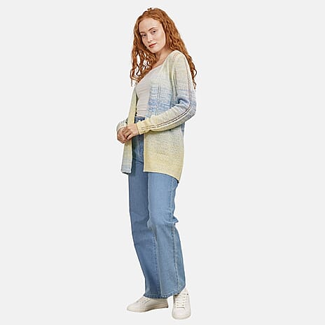 Mudflower Pastle Ombre Knit Cardigan (Size - 10) - Yellow