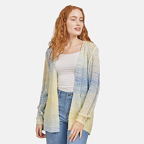Mudflower Pastle Ombre Knit Cardigan (Size - 10) - Yellow