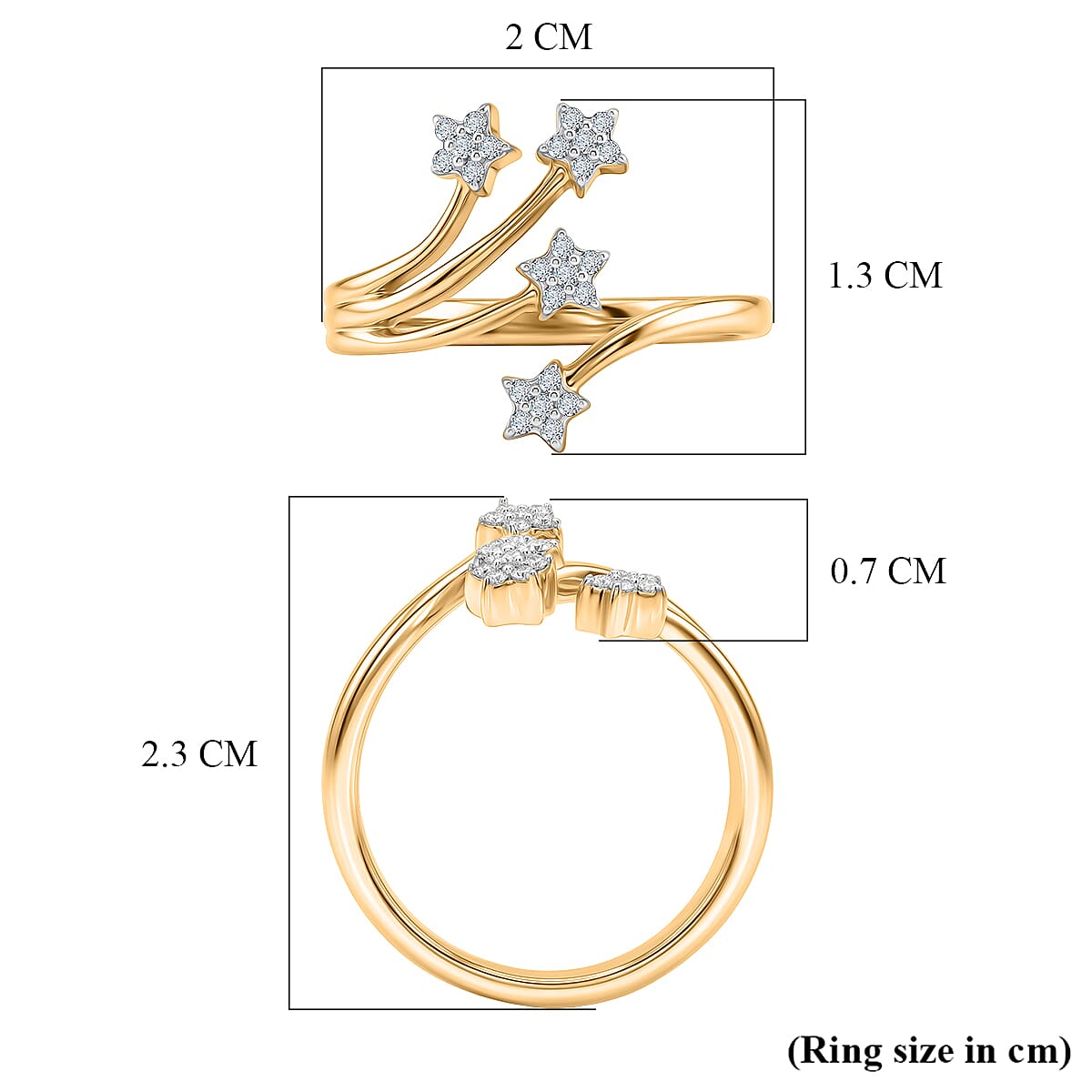 GP - Diamond & Kanchanaburi Blue Sapphire Star Ring in Sterling Silver