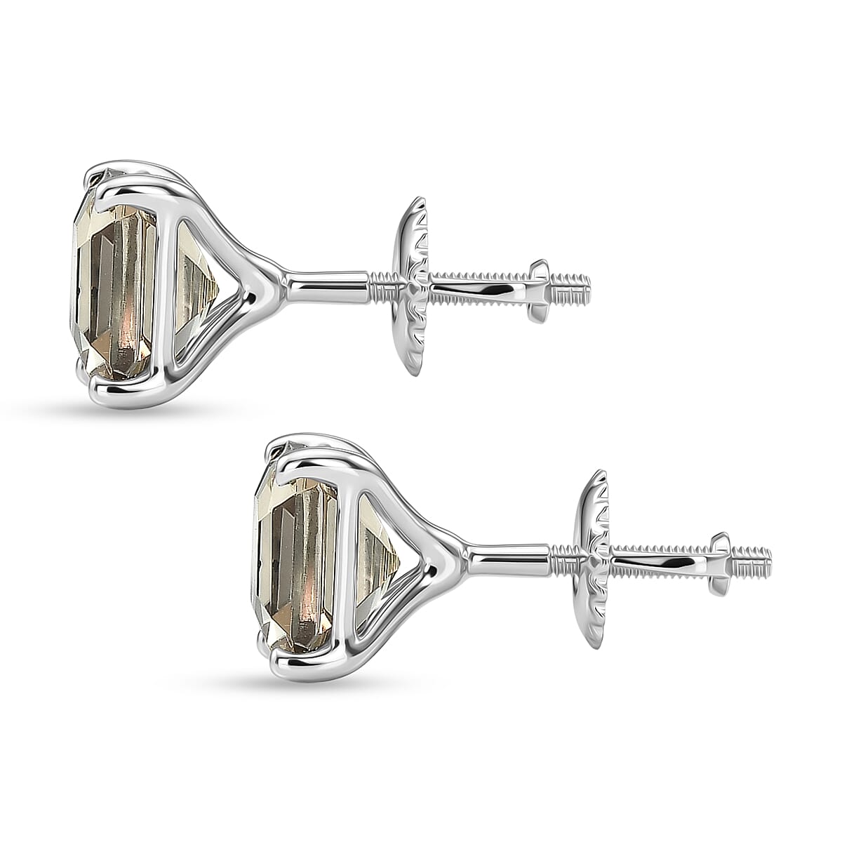 Rhapsody 950 Platinum AAAA Turkizite Solitaire Stud Earring with Screw Back 5.24 Ct, Platinum Wt. 2.84 Gms