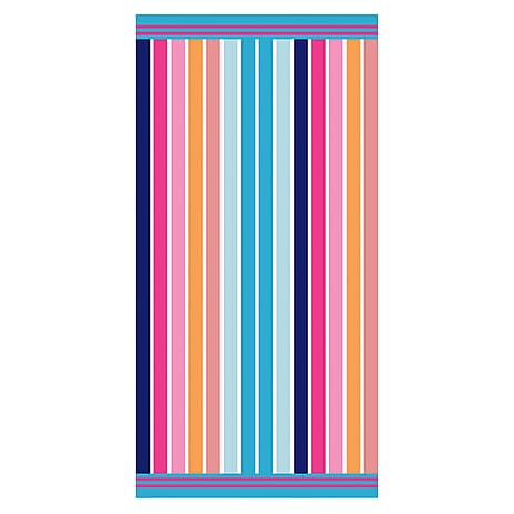Stripe Microfibre Beach Towel - Multi Colour