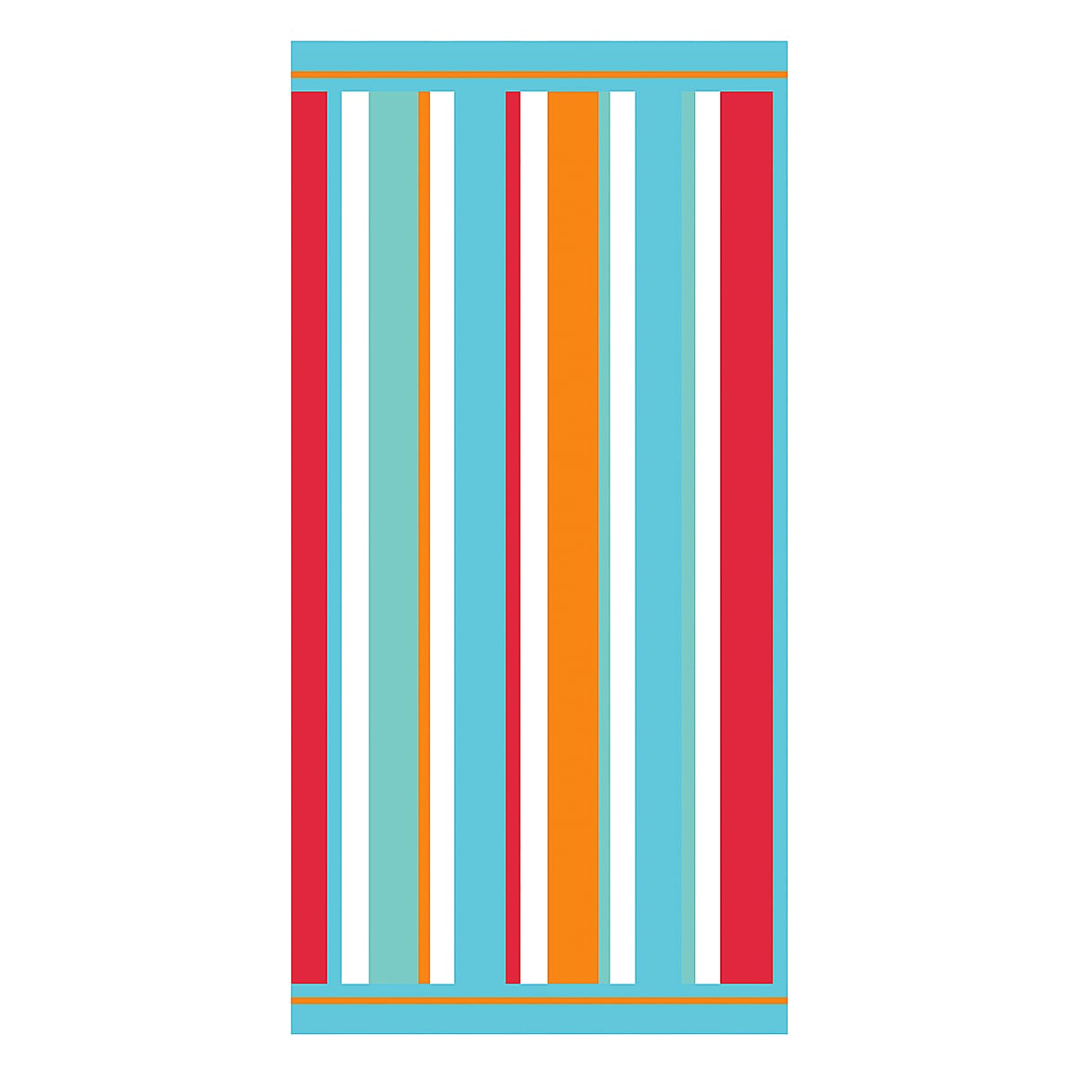 Stripe Microfibre Beach Towel - Green
