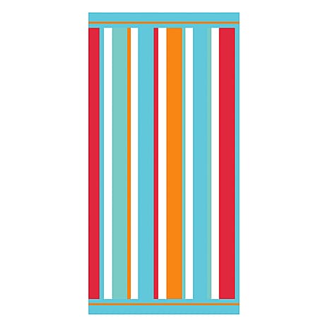 Stripe Microfibre Beach Towel - Green