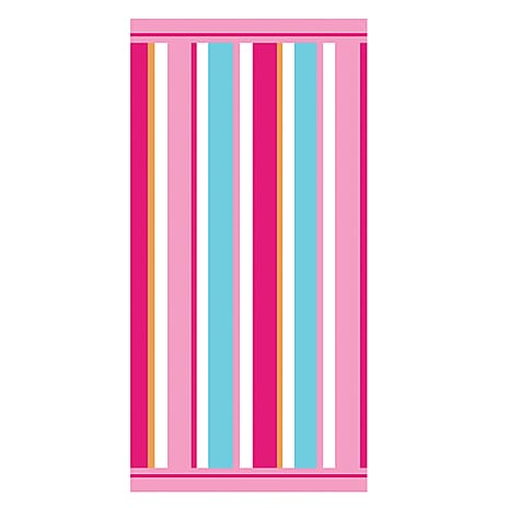 Stripe Microfibre Beach Towel - Pink