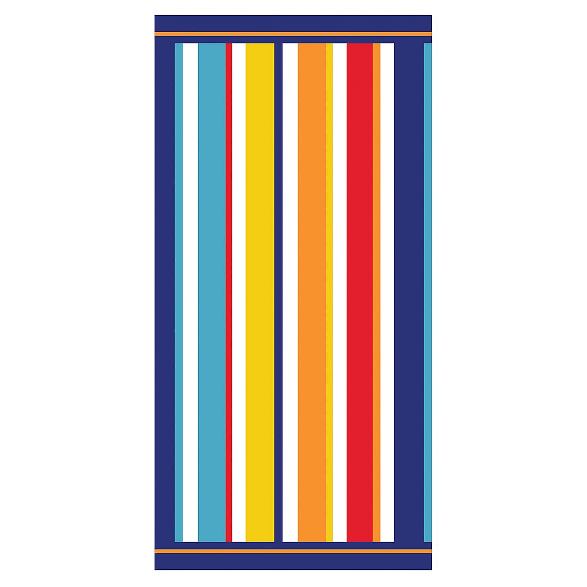 Stripe Microfibre Beach Towel - Blue