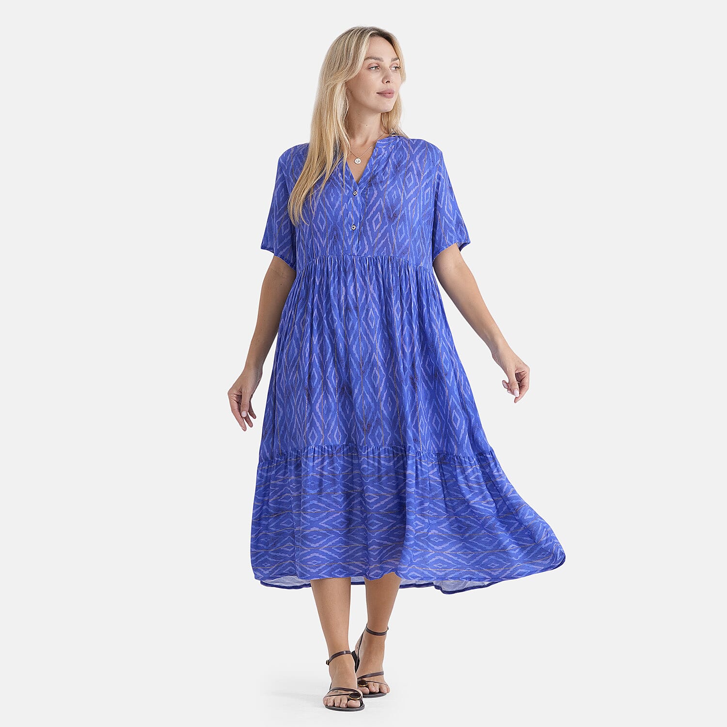 La Marey Patterned Dress (Size - L-XL) - Red