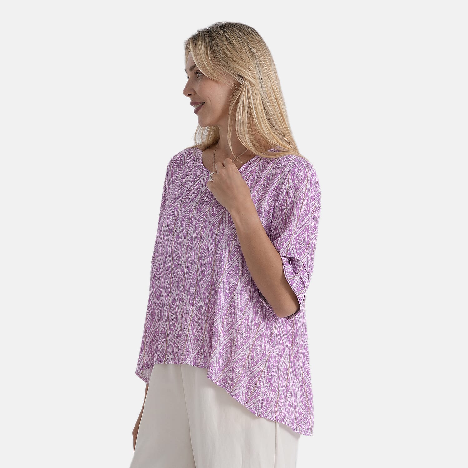 La Marey Patterned Blouse (Size - Medium) - Yellow