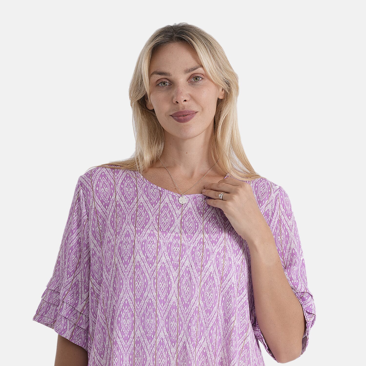 La Marey Patterned Blouse (Size - Medium) - Yellow