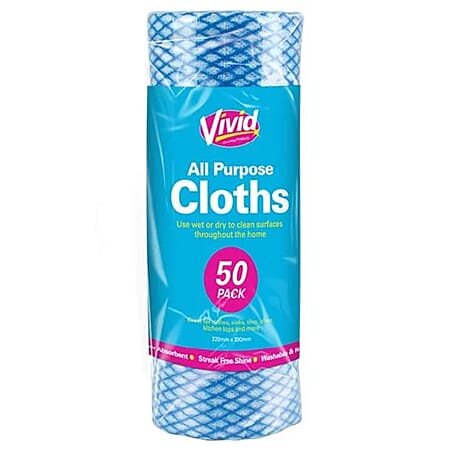 Pack of 50 - Multi Purpose Cloth Roll - White