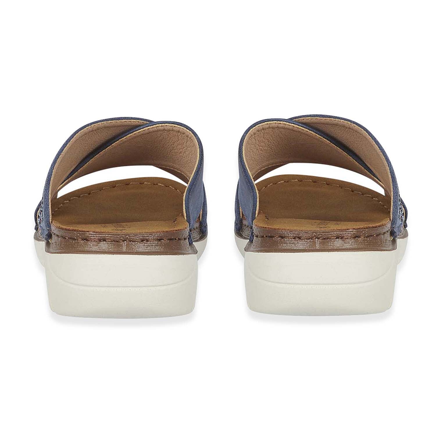 Jo & Joe Dusk Ladies Cross Over Mule With Diamantes Shoetree Comfort Wisteria Ladies Lightweight Cross Over Mule With Diamante Trim And Flexible Outsole 