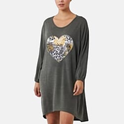 QED London Animal Heart Loose Fit Tunic Top