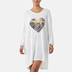 QED London Animal Heart Loose Fit Tunic Top