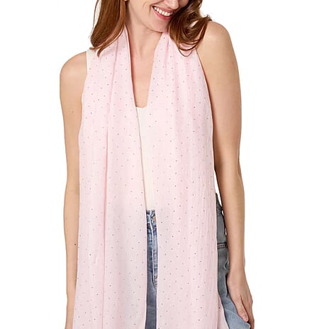 QED London Embellished Light Scarf - Pink
