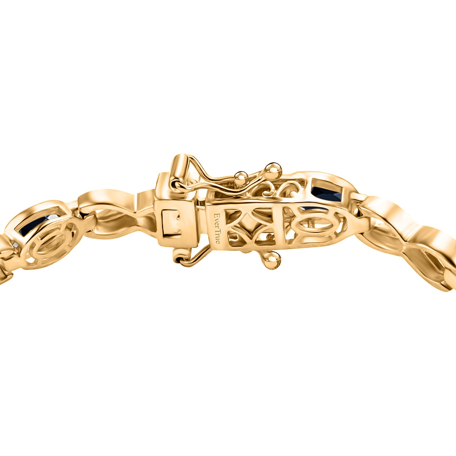 Royal Bali Collection - EverTrue Black Spinel Bracelet (Size - 8) with GB Lock Box in Yellow Gold Tone 6.60 Ct.
