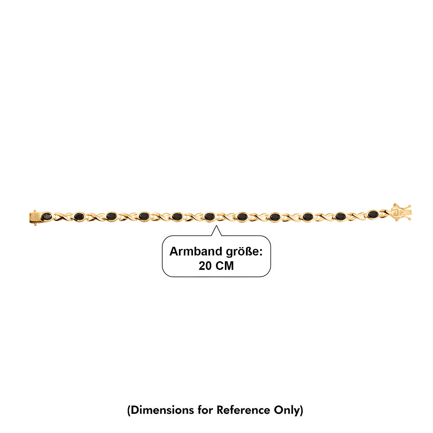 Royal Bali Collection - EverTrue Black Spinel Bracelet (Size - 8) with GB Lock Box in Yellow Gold Tone 6.60 Ct.
