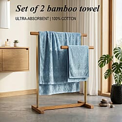 Set of 2 Bamboo Towels - Blue