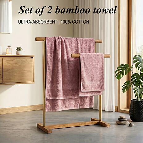 Set of 2 Bamboo Towel - Pink