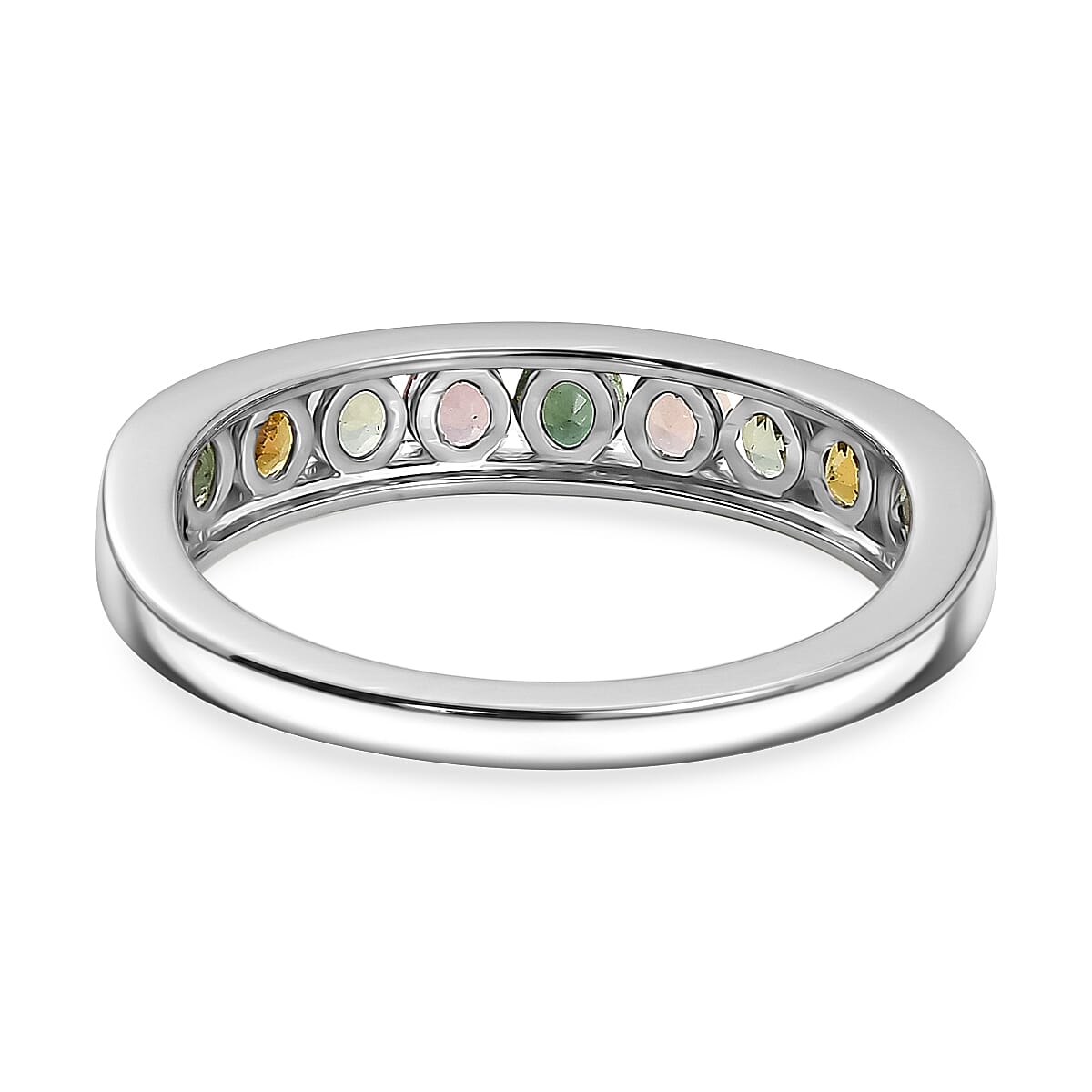 D'Joy - Multi-Tourmaline Ring in Platinum Overlay Sterling Silver 1.00 Ct.