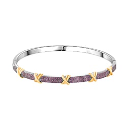 White Cubic Zirconia Criss Cross Bangle (Size - 7.5) 10.00 Ct.