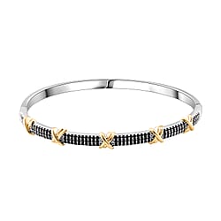 White Cubic Zirconia Criss Cross Bangle (Size - 7.5) 10.00 Ct.