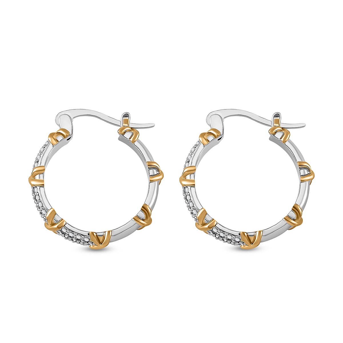 White Cubic Zirconia Criss Cross Earring with Clasp 5.00 Ct.