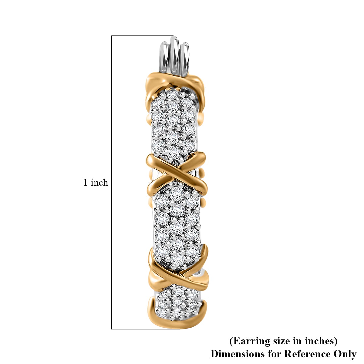White Cubic Zirconia Criss Cross Earring with Clasp 5.00 Ct.