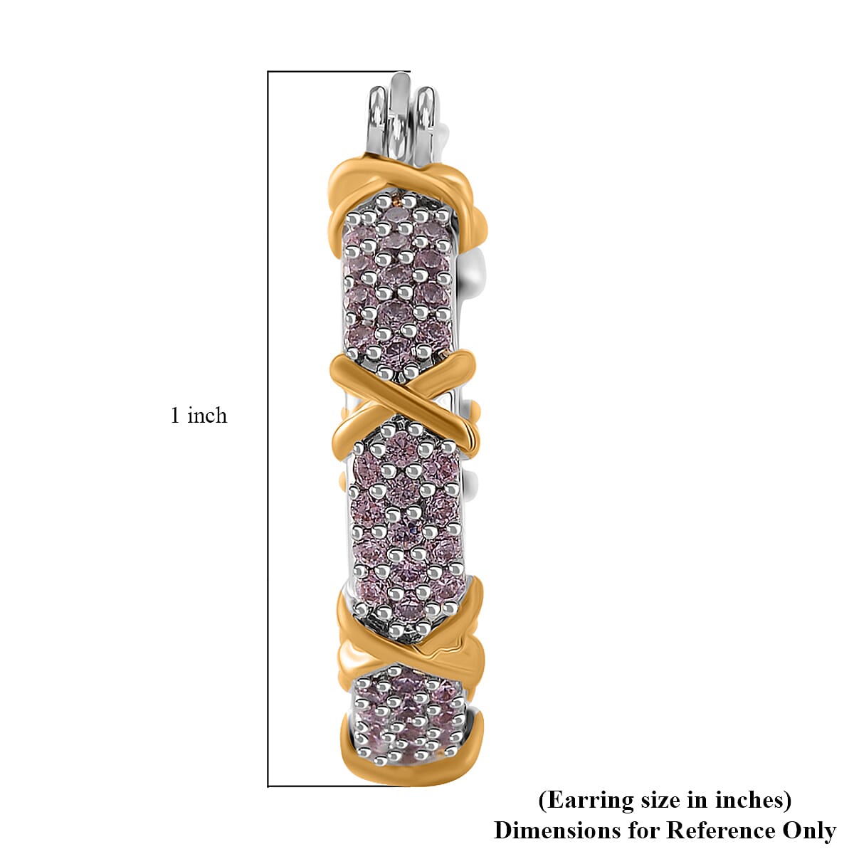 Pink Cubic Zirconia Criss Cross Earring with Clasp 5.00 Ct.