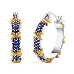 Blue Cubic Zirconia Earring Pure White Brass  5.000  Ct.