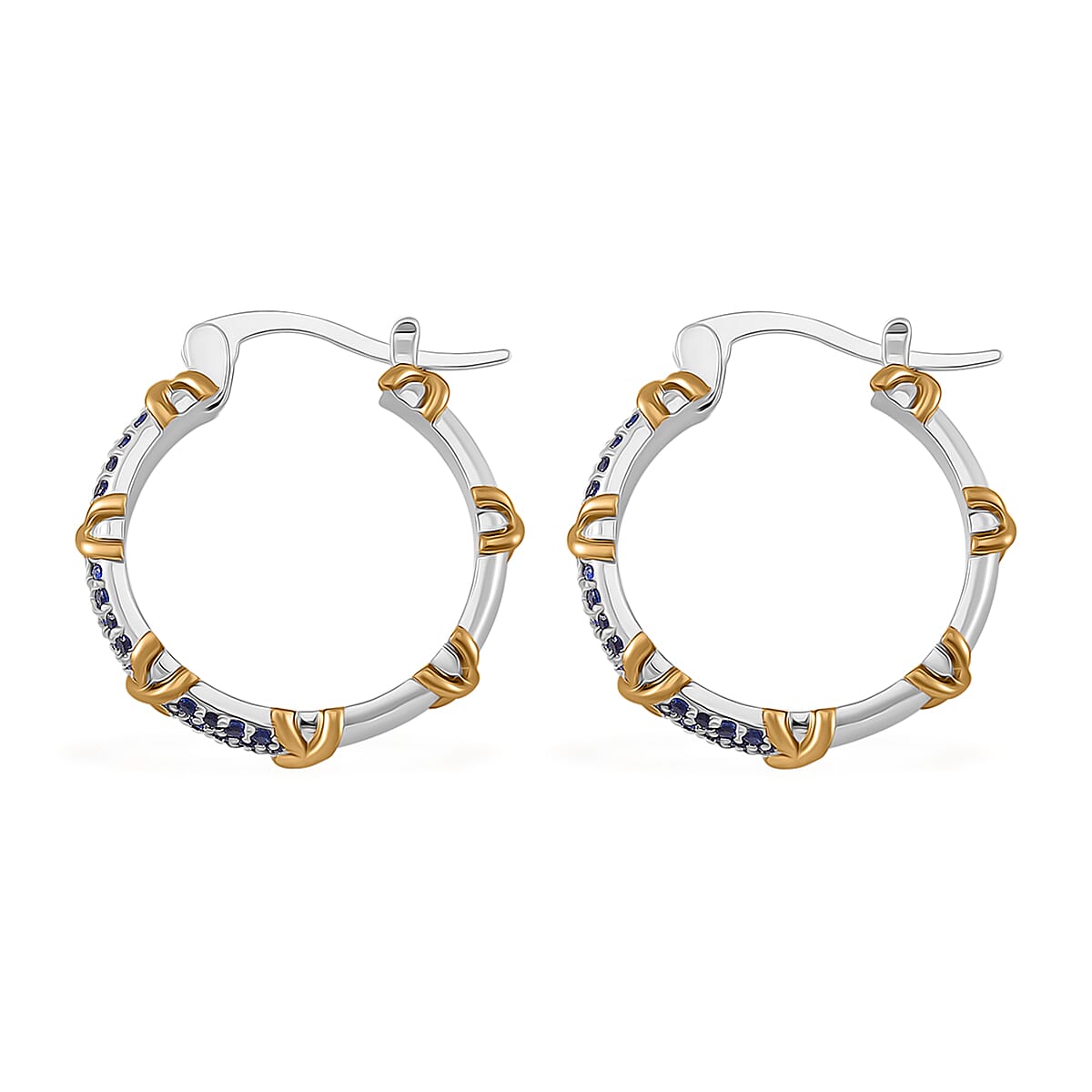 Blue Cubic Zirconia Earring Pure White Brass  5.000  Ct.