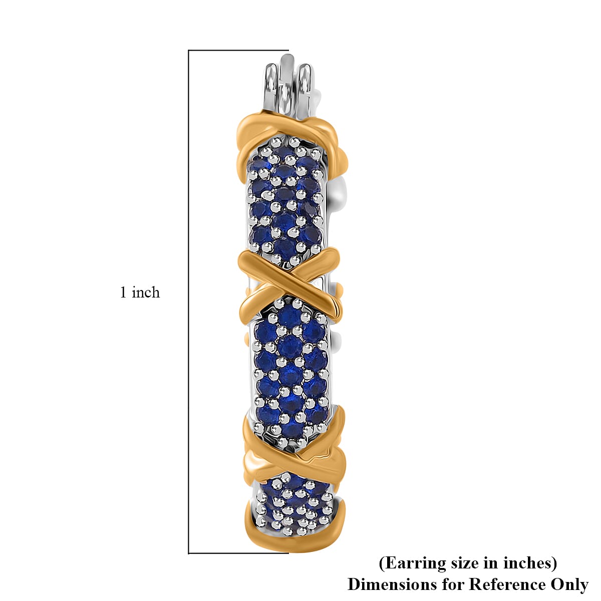 Blue Cubic Zirconia Earring Pure White Brass  5.000  Ct.