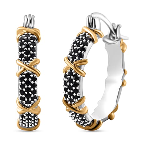 Black Cubic Zirconia Earring Pure White Brass  5.000  Ct.