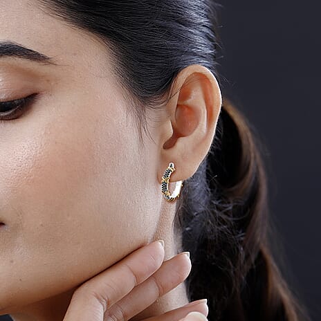 Black Cubic Zirconia Criss Cross Earring with Clasp 5.00 Ct.