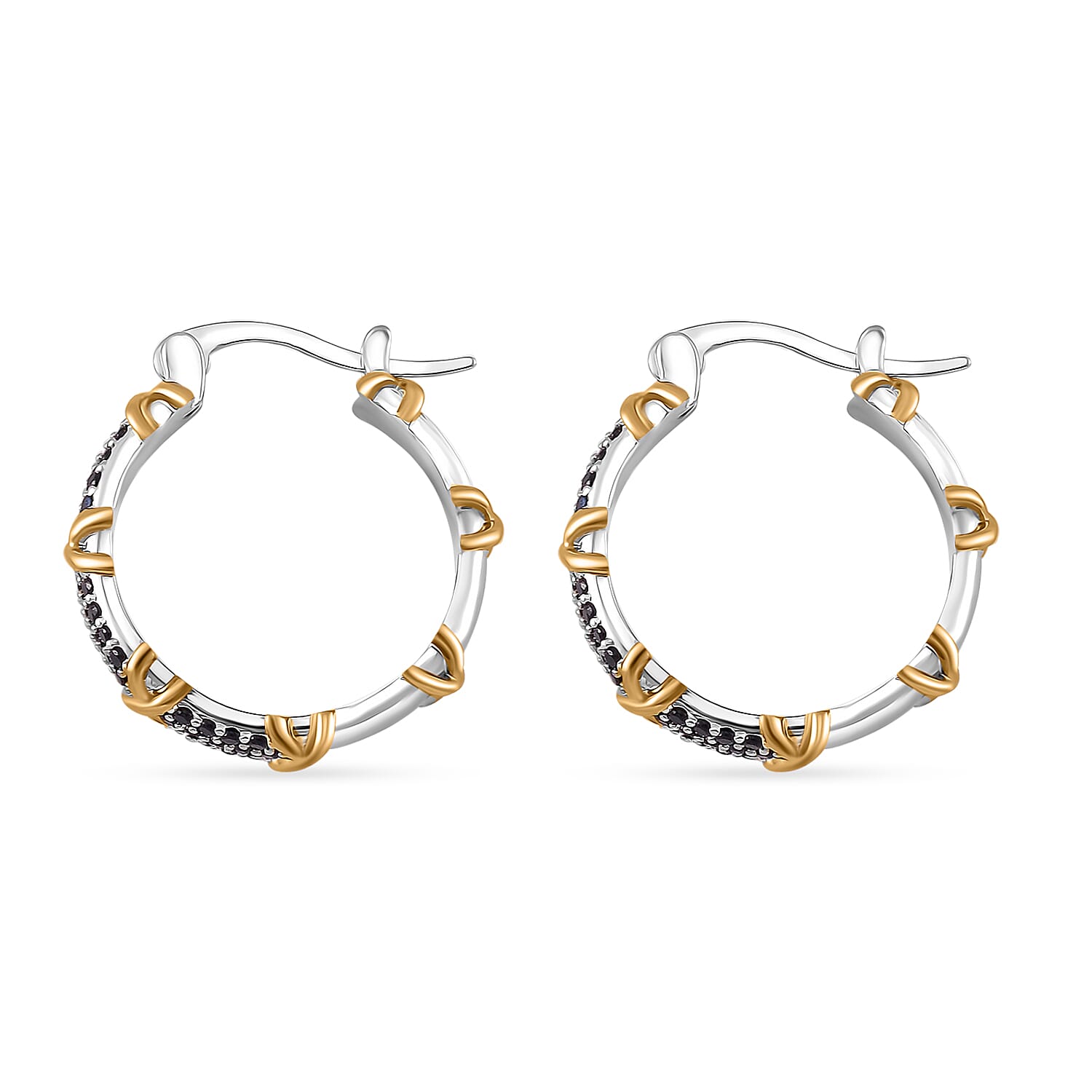 Black Cubic Zirconia Earring Pure White Brass  5.000  Ct.