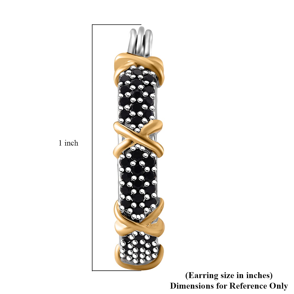 Black Cubic Zirconia Earring Pure White Brass  5.000  Ct.