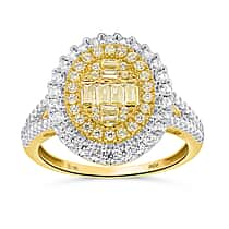 NY Closeout Deal - 14K Yellow Gold  Natural Argyle Yellow Diamond and Natural White Diamond Oval Ring 1.00 Ct, Gold Wt. 3.50 Gms