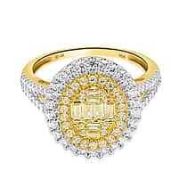 NY Closeout Deal - 14K Yellow Gold  Natural Argyle Yellow Diamond and Natural White Diamond Oval Ring 1.00 Ct, Gold Wt. 3.50 Gms