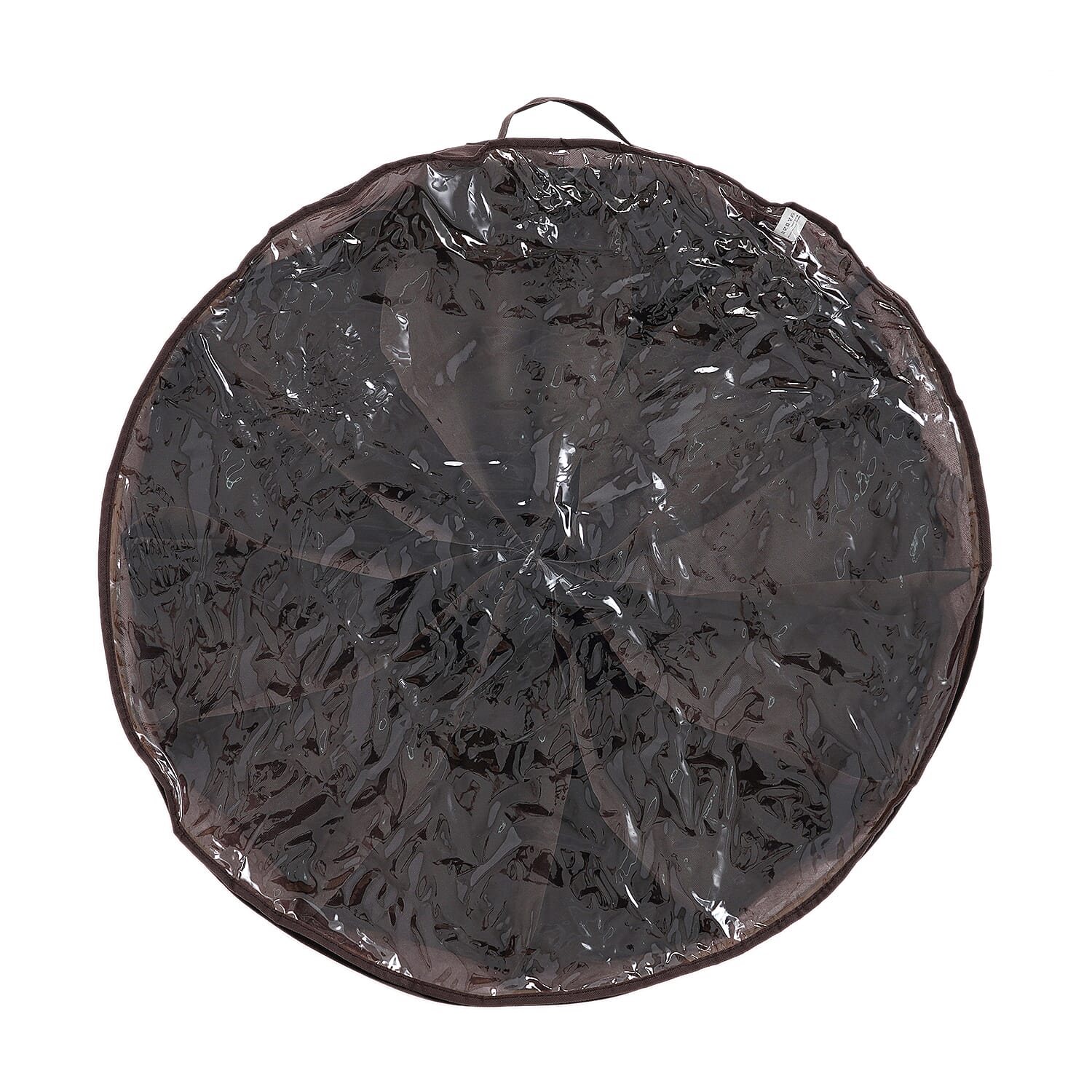 Round Non-Woven Underbed Shoe Storage Organiser Bag (Size 75x15cm) - Brown