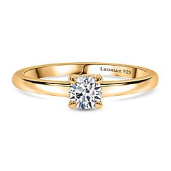LUXURIANT - Lab Grown Diamond  (SI-G-H) Solitaire Ring in Sterling Silver 0.26 Ct.