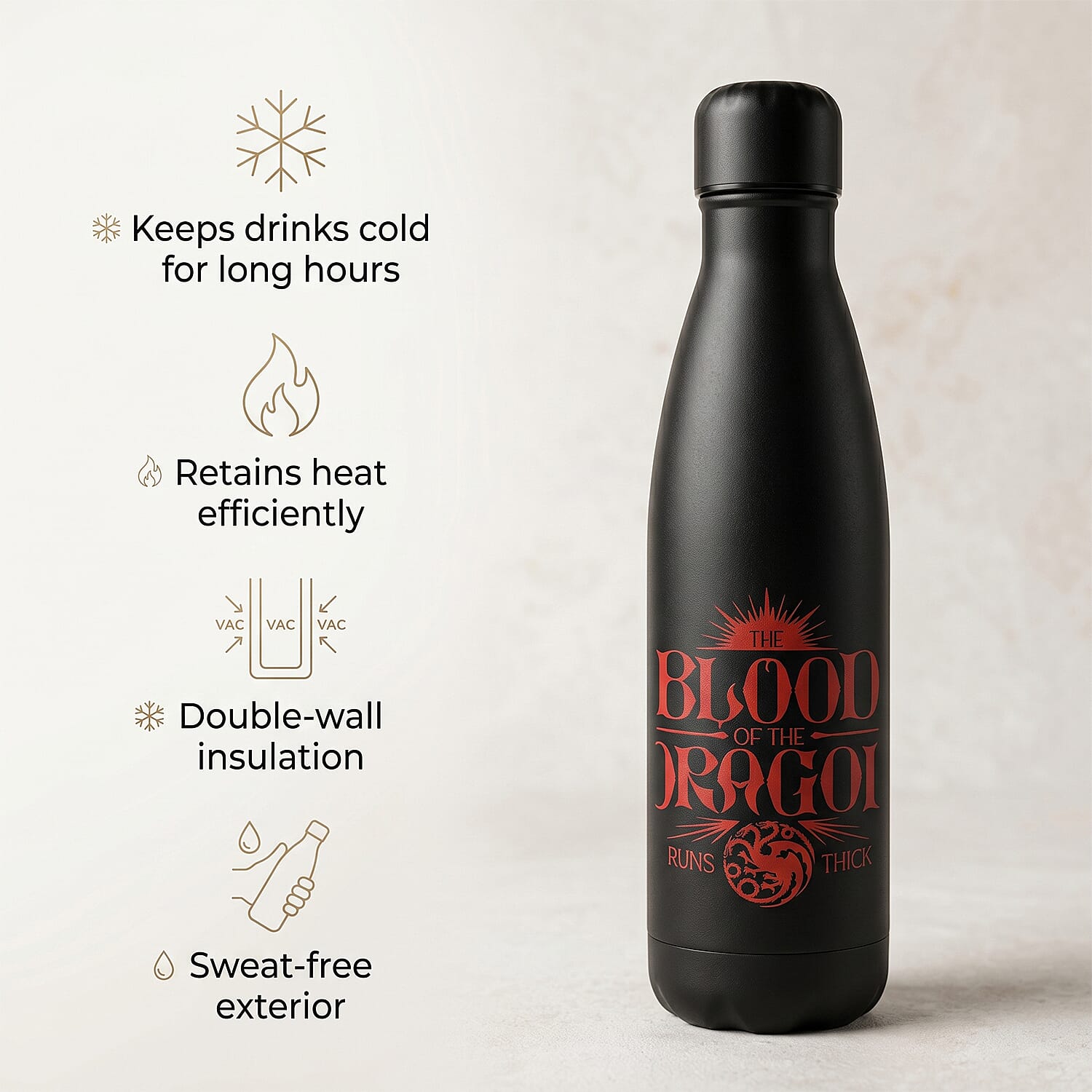 House Of The Dragon - Blood Of The Dragon Metal Water Bottle - Red