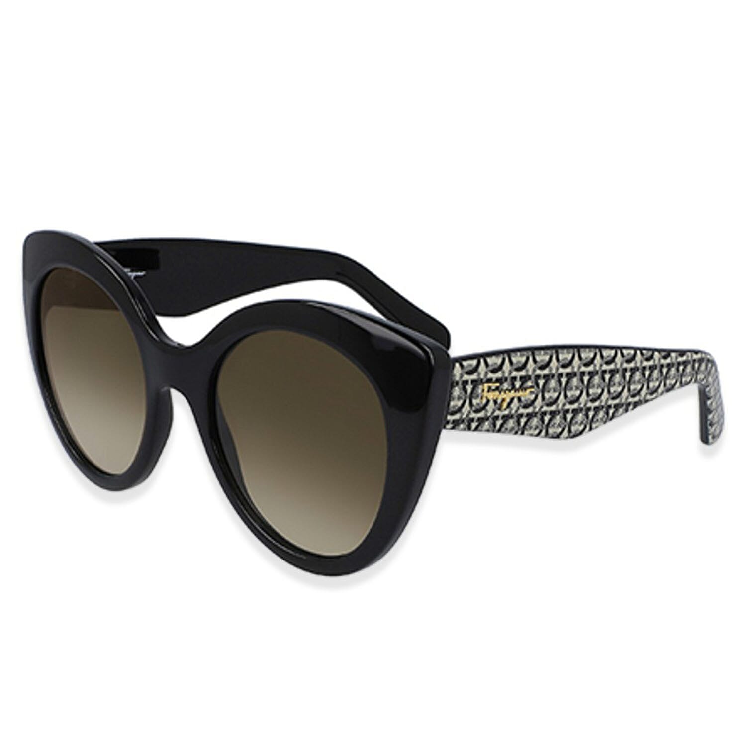 Salvatore Ferragamo Oversized Frames Sunglasses - Shiny Black