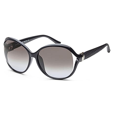 Salvatore Ferragamo Oversized Oval Frames Sunglasses - Black
