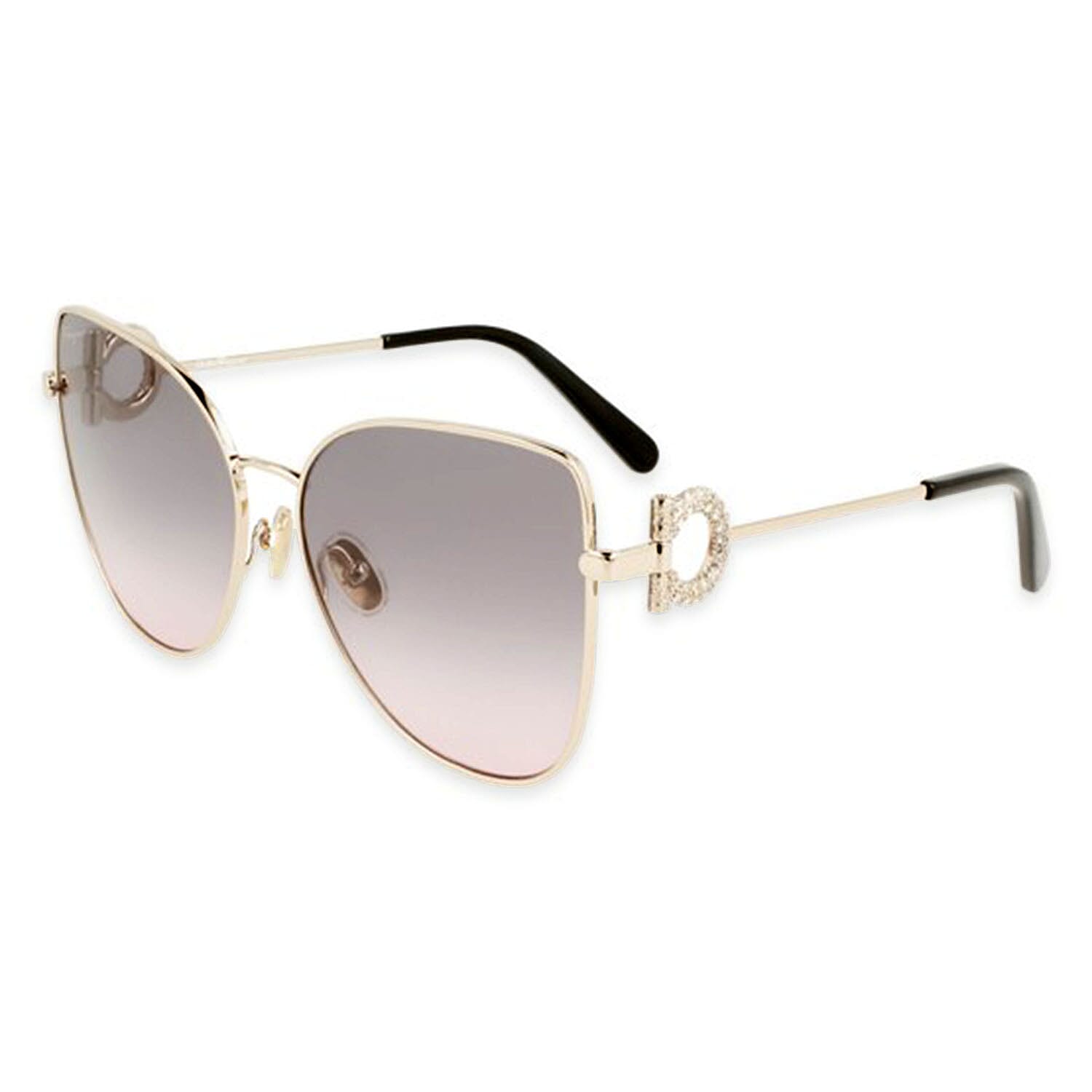 Salvatore Ferragamo Geometric Butterfly Frames Sunglasses - Rose Gold