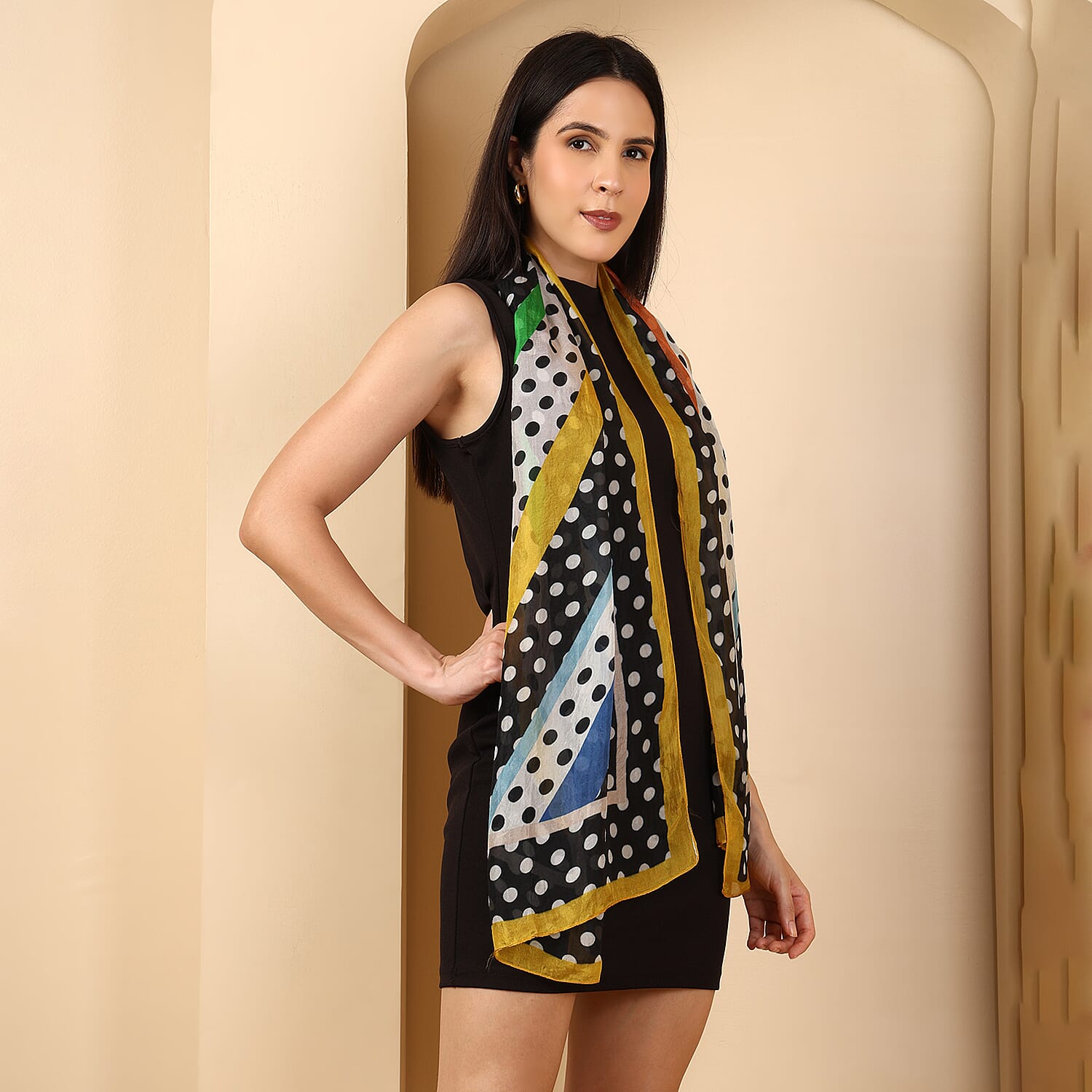 La Marey Signature Silk Scarf (Size 50 x 175 m) - Multi