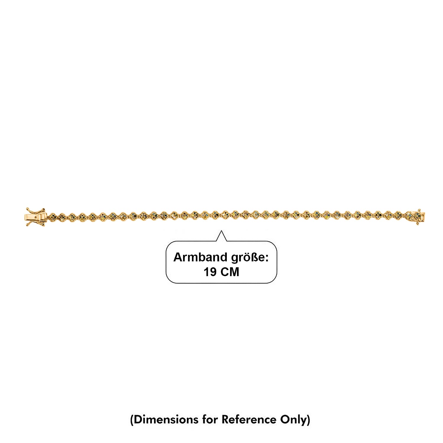 GP - Multi Diamond & Blue Sapphire Tennis Bracelet (Size - 7.5) with GB Lock Box in 18K Vermeil Yellow Gold Plated Sterling Silver 1.00 Ct, Silver Wt. 9.85 Gms