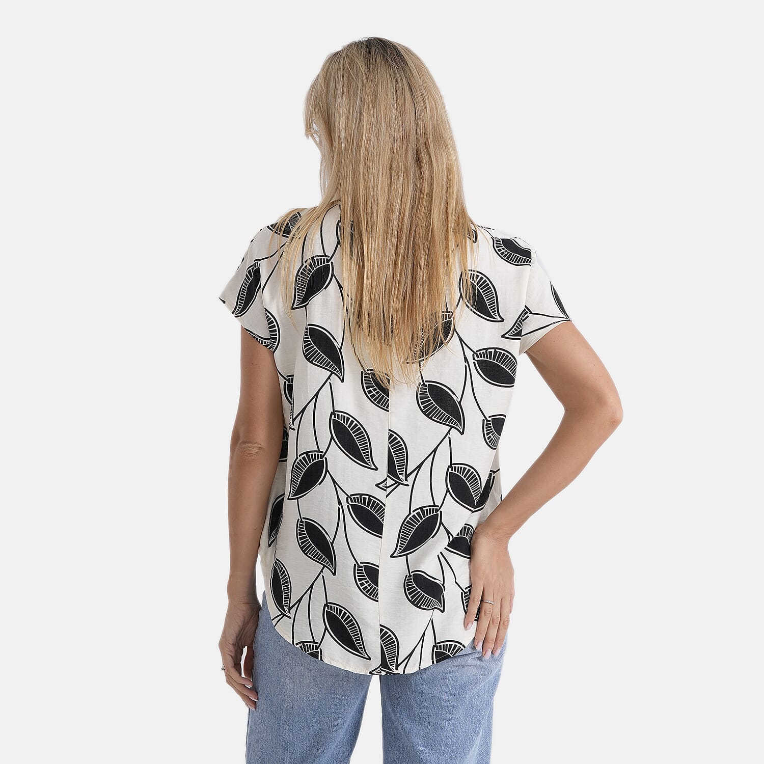 La Marey Patterned Blouse (Size - XXL) - Beige Black