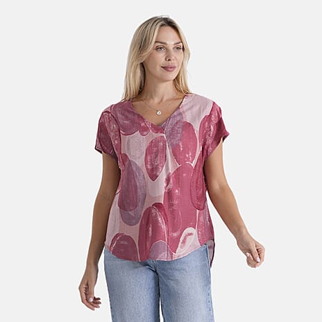 La Marey Patterned Blouse (Size - Medium) - Pink
