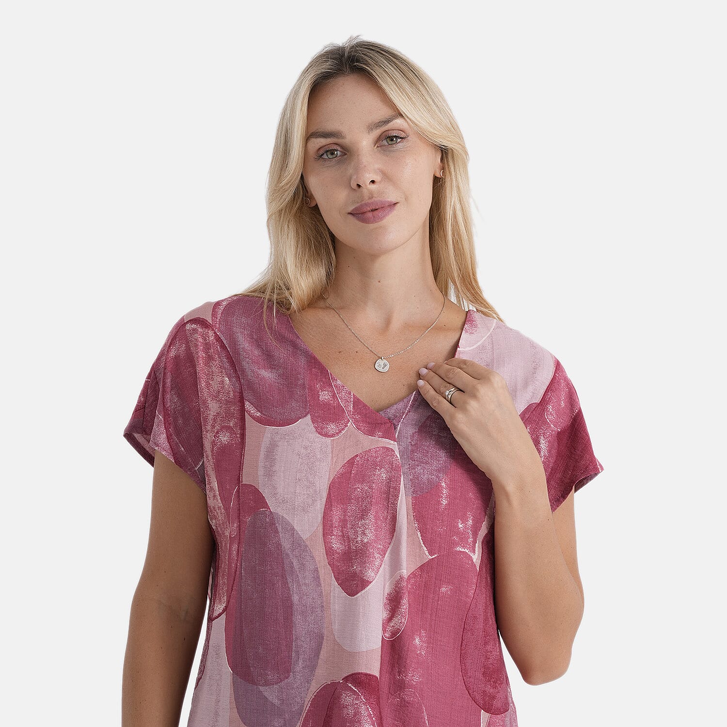 La Marey Patterned Blouse (Size - Medium) - Pink