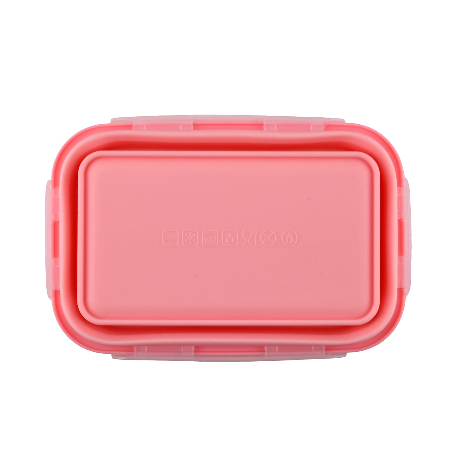 LIVMORE Set of 4 Food-Grade Silicone Collapsible Bowls (350ml-1200ml) - Microwave, Freezer & Dishwasher Safe Stackable Meal Prep Containers - Pink