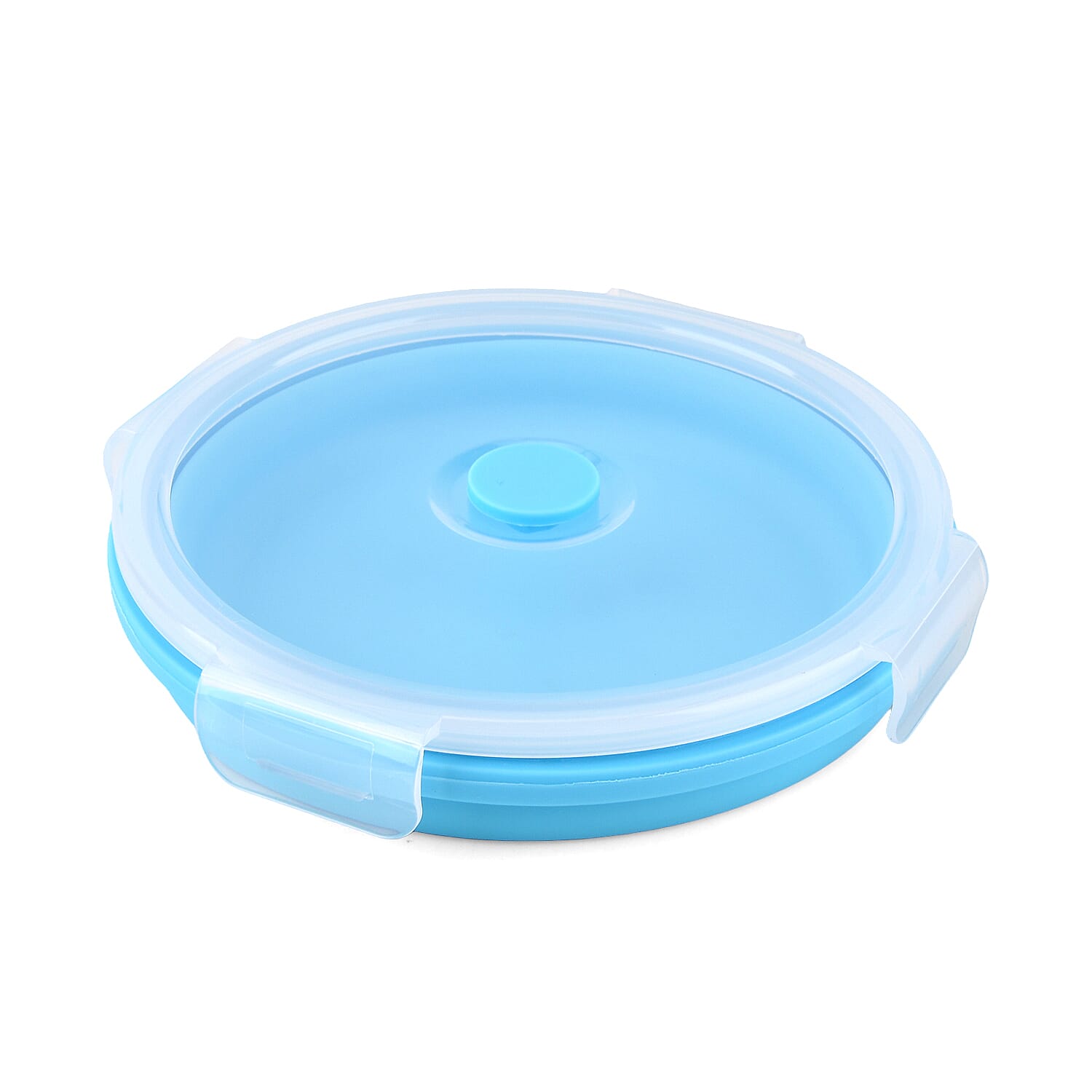LIVMORE Set of 4 Food-Grade Silicone Collapsible Bowls (350ml-1200ml) - Microwave, Freezer & Dishwasher Safe Stackable Meal Prep Containers - Blue